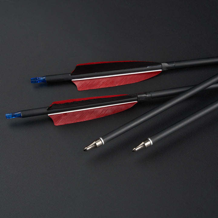 Huntingdoor 30 zoll Carbonpfeile mit 4" Truthahnfeder(12 Stück)
