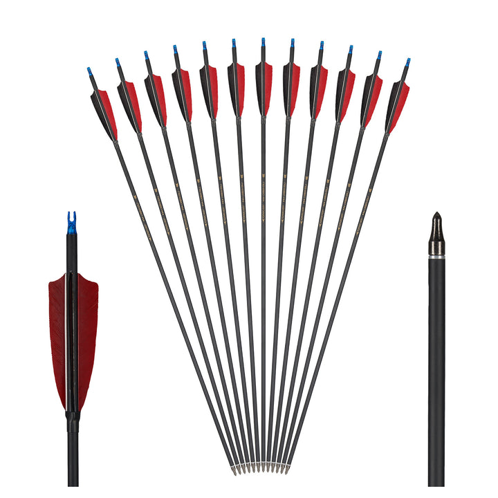 Huntingdoor 30 zoll Carbonpfeile mit 4" Truthahnfeder(12 Stück)