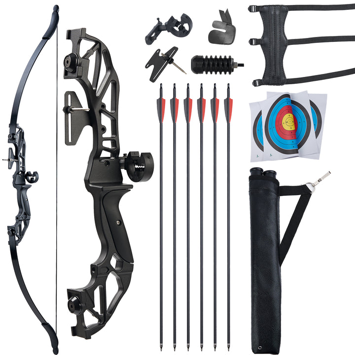 51 zoll recurvebogen und Pfeil Set Erwachsene 30/40/55 lbs Sportbogen mit Zubehör für Rechtshänder Anfänger