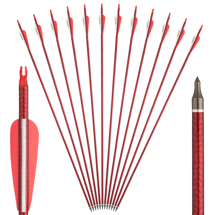 30 Zoll pfeile für Recurvebogen,compoundbow carbon pfeile mit vanes,soine 500-12 pcs