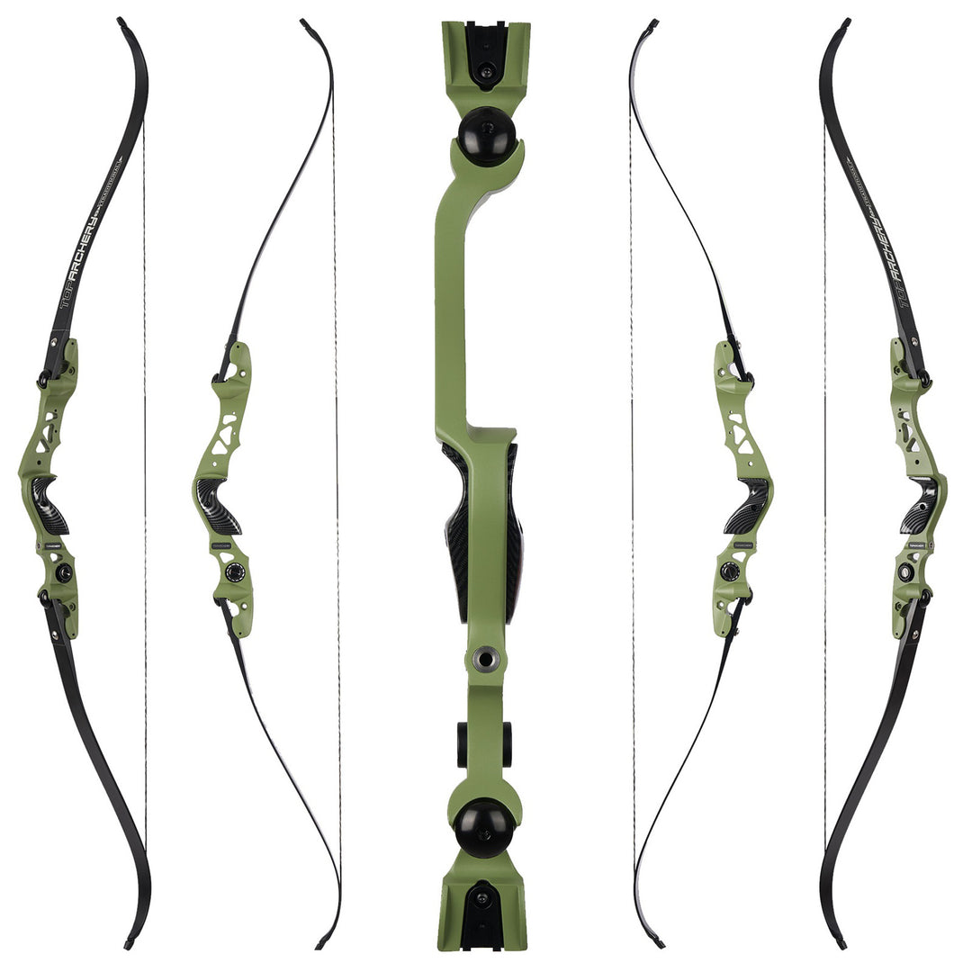 62" ILF Recurve Bogen aus Alu mit Carbonpfeilen, Profi recurvebogen set für Bogenschießen im Verein & 3D-Parcours