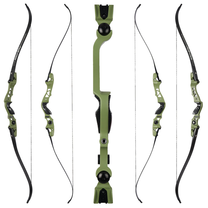 62" ILF Recurve Bogen aus Alu mit Carbonpfeilen, Profi recurvebogen set für Bogenschießen im Verein & 3D-Parcours