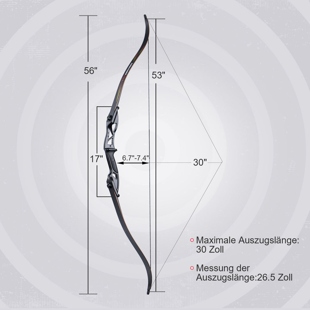 Topzrchery Pfeile und Bogen set für Erwachsene,56 Zoll Recurvebogen mit zubehör-3D Parcours