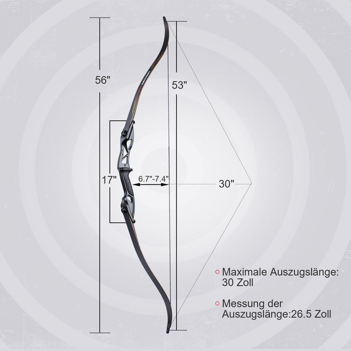 Topzrchery Pfeile und Bogen set für Erwachsene,56 Zoll Recurvebogen mit zubehör-3D Parcours