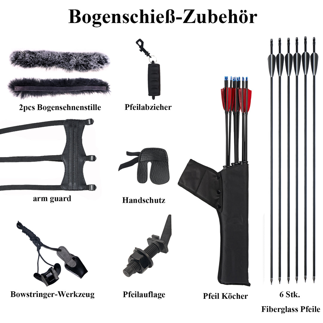 TopArchery 56" Recurvebogen Set für Erwachsene mit Bogenschießzubehör