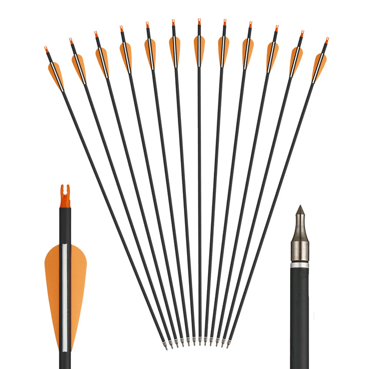 12 er 31.5 zoll Carbon Pfeile mit 3 zoll Spine 500 für Recurvebogen,compoundbow