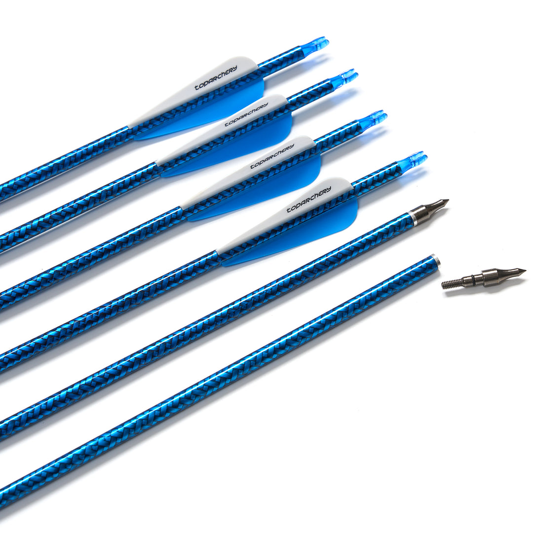 30 Zoll pfeile für Recurvebogen,compoundbow carbon pfeile mit vanes,soine 500-12 pcs