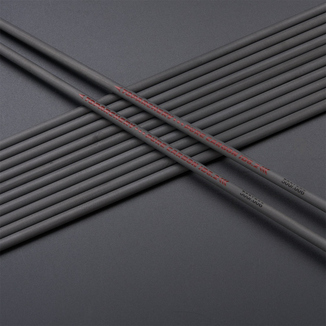 12 er 33"Pure Carbon Pfeilschaft Spine 300/400/500/600 -innen:6.20mm - ± 0.006