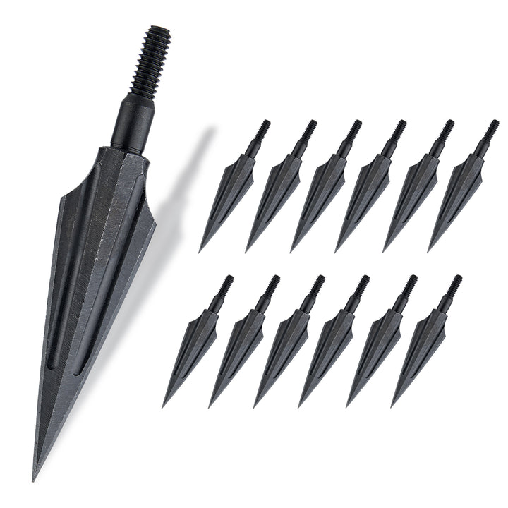 12x 150-grain traditionell Screw-in Broadheads Sharp Points Metallspitzen