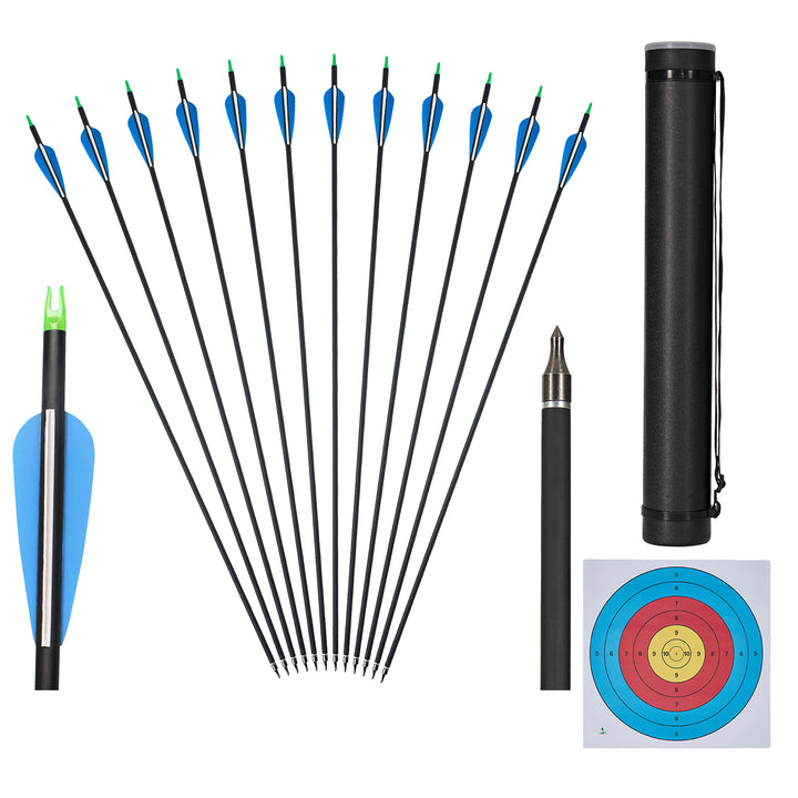 HuntingDoor 12er 30" Carbonpfeile with Quiver and Zielbogen