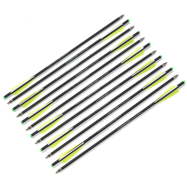 12 er 20 Zoll Carbon Armbrustpfeile mit 4" Flügel für Armbrust Bogenschießen