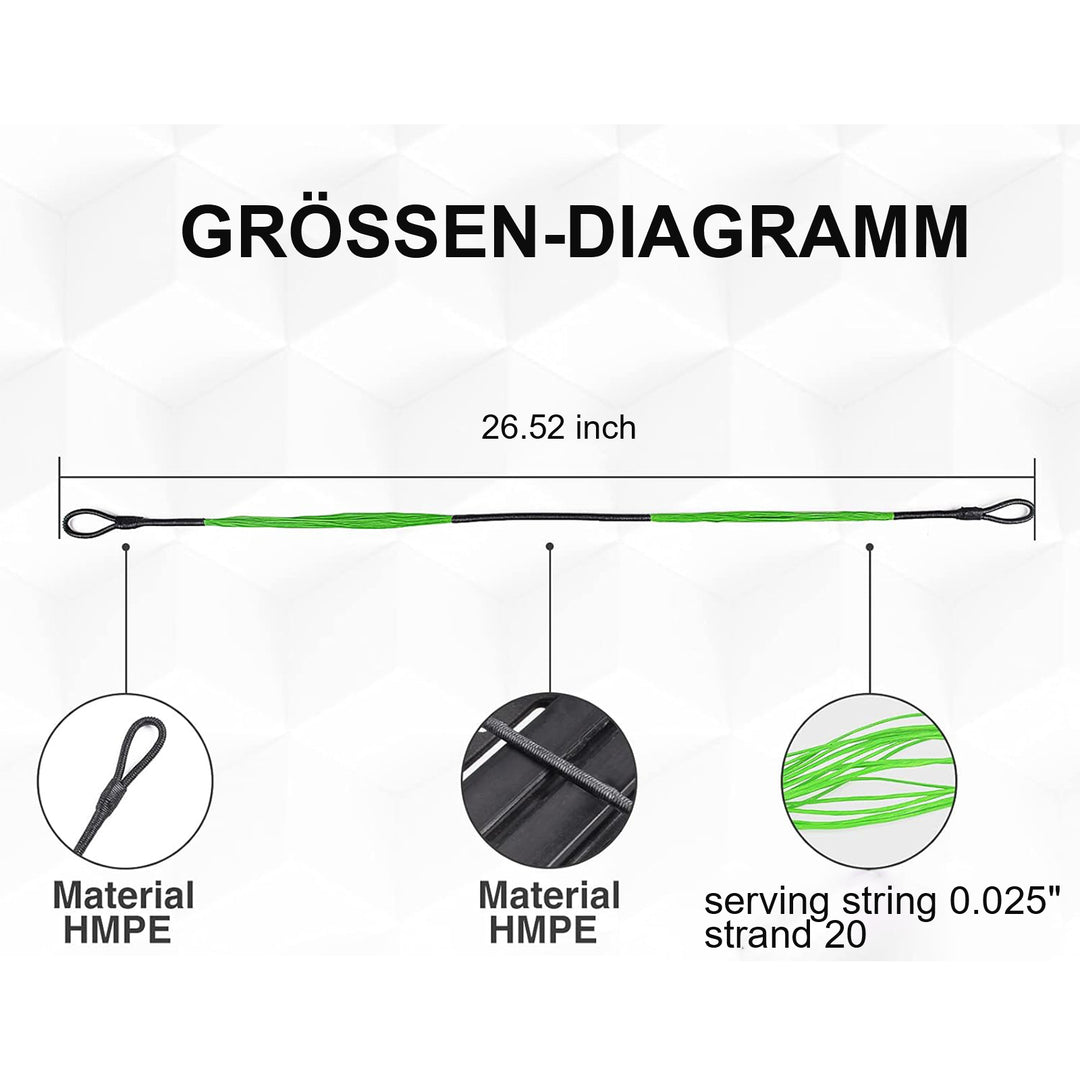26,5" Bogenschießen Pistole Armbrust String für Bowstring Ersatz Fit bis zu 175lbs