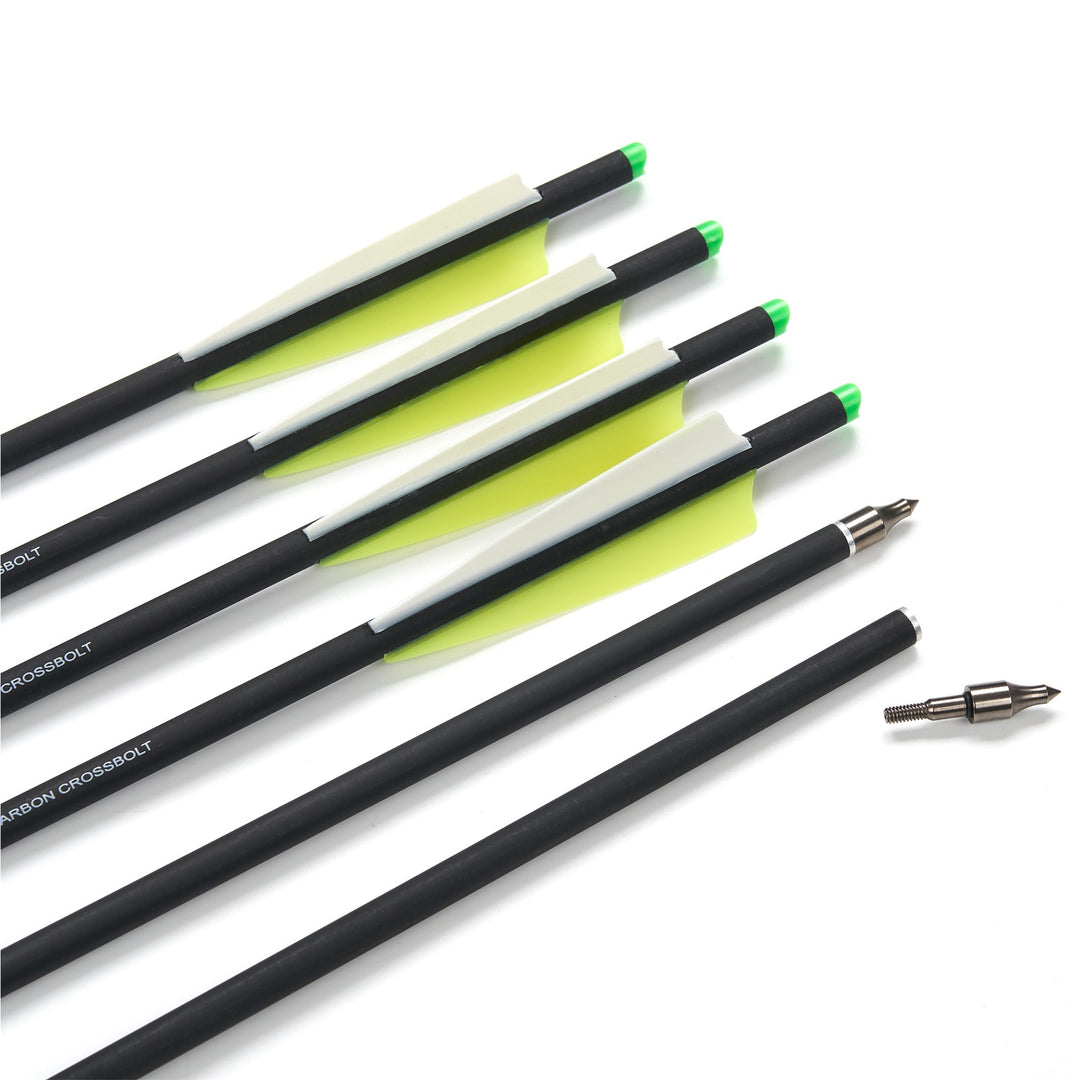 12 er 20 Zoll Carbon Armbrustpfeile mit 4" Flügel für Armbrust Bogenschießen