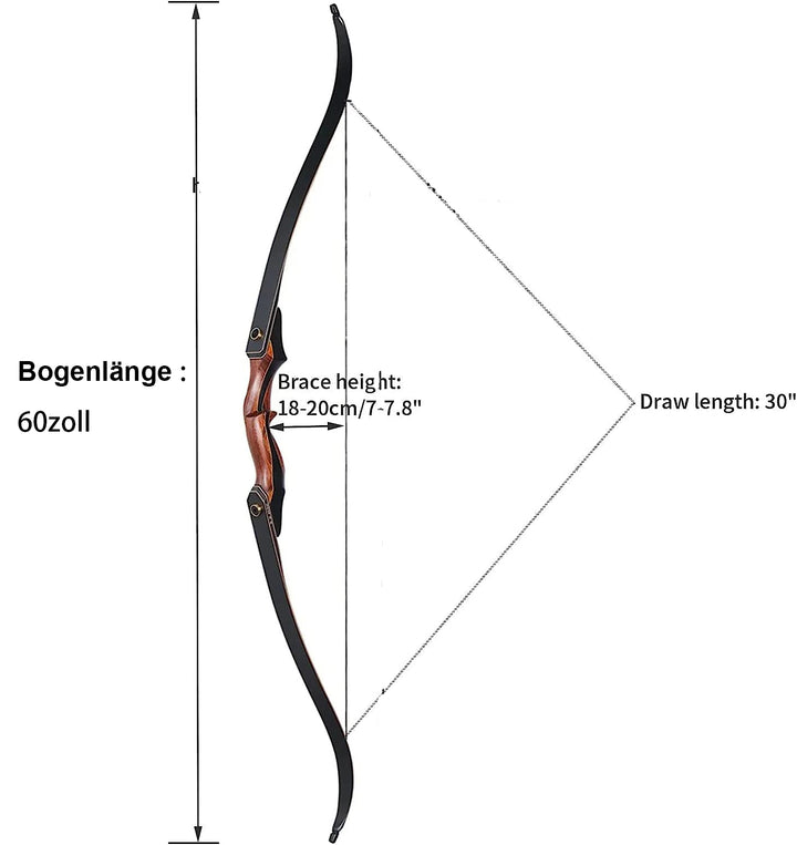 TopArchery 60" Recurvebogen Set für Erwachsene