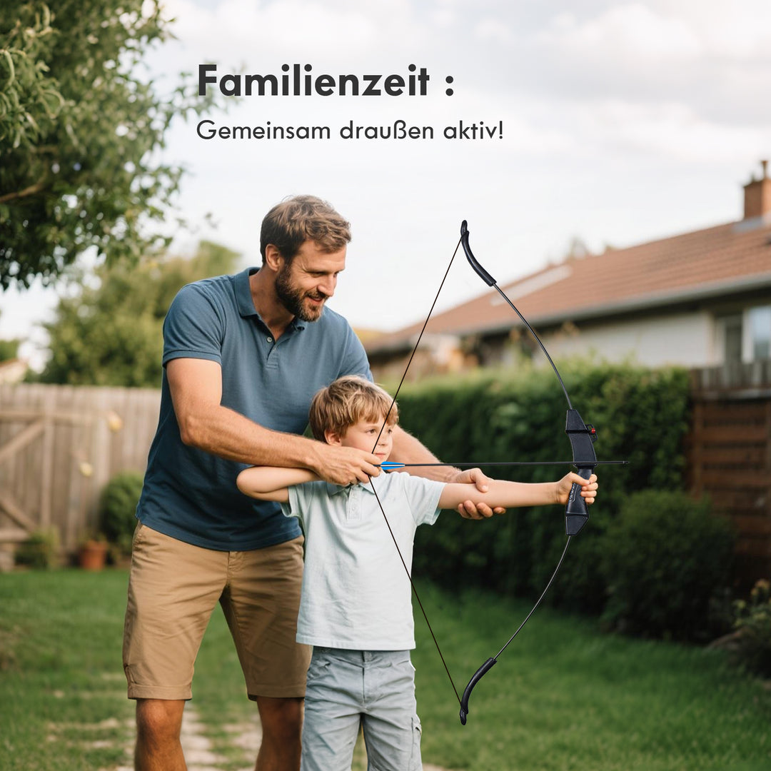 Pfeil und Bogen Set für Junior Jagd Anfänger Bogen Recurve Bogenschießen Langbogen Outdoor Kit 15LB für Kinder Teenager