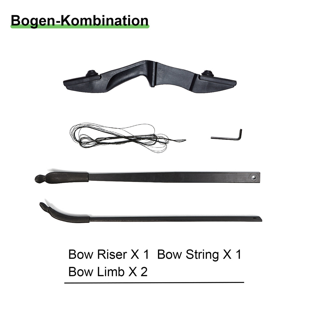 57 Zoll Takedown Recurvebogen mit Doppel Pfeilauflage für Anfänger Links Rechtshänder 20/30/40lbs