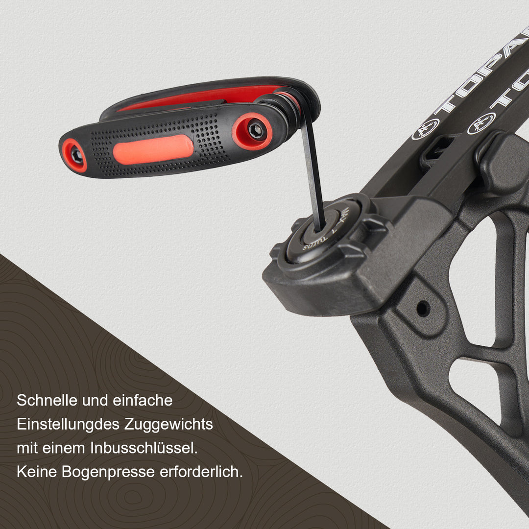 TP31 Compoundbogen für Jagd & 3D – 19-70 lbs Zuggewicht,Let Off 80%, 320 fps,