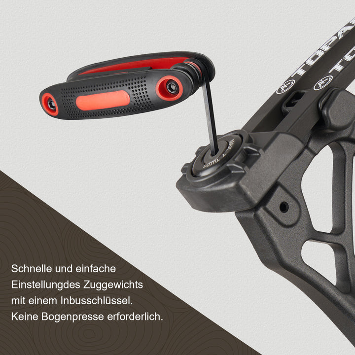 TP31 Compoundbogen für Jagd & 3D – 19-70 lbs Zuggewicht,Let Off 80%, 320 fps,