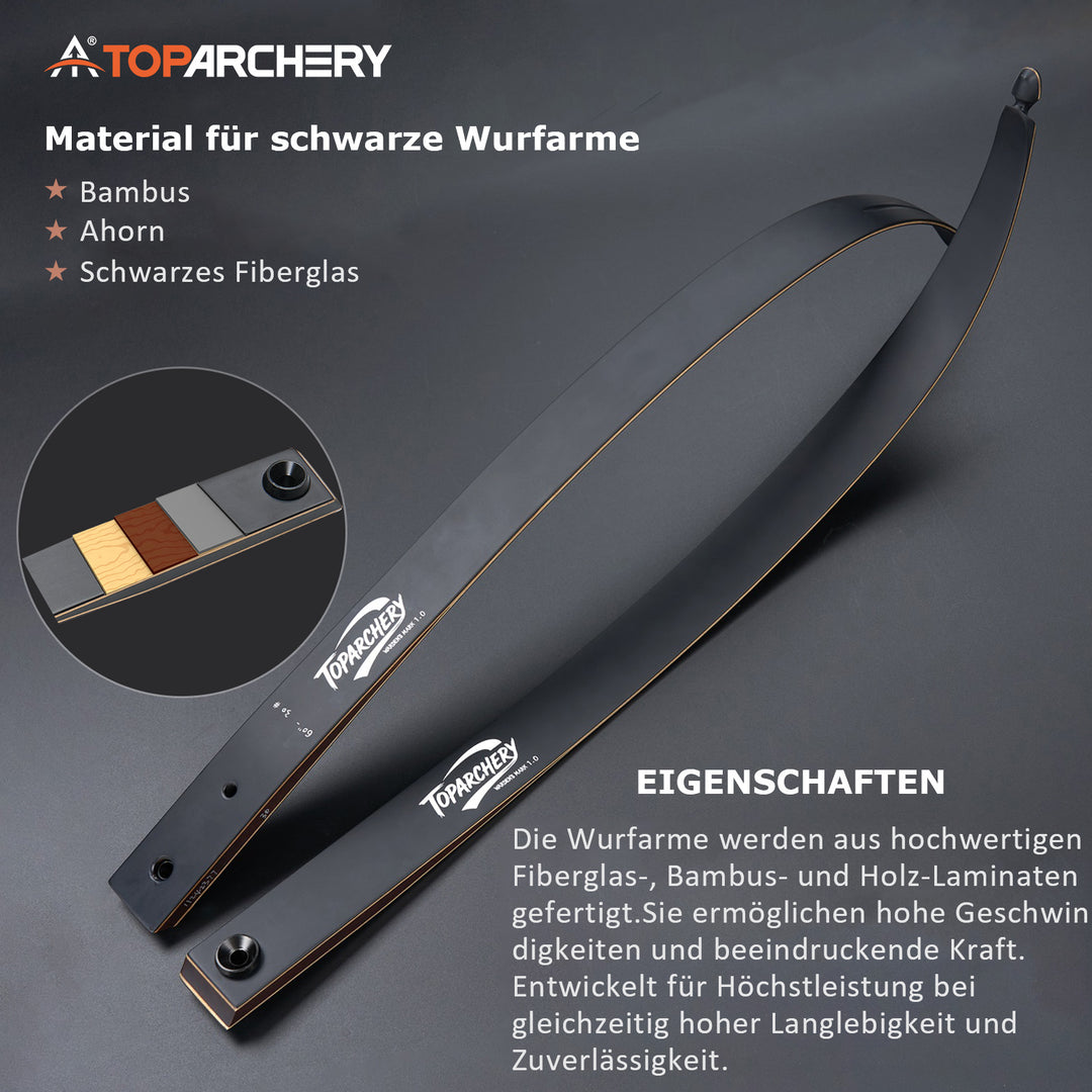 Takedown Recurvebogen - 25-60 lbs -60 zoll Holzbogen Profis