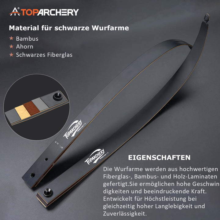Takedown Recurvebogen - 25-60 lbs -60 zoll Holzbogen Profis