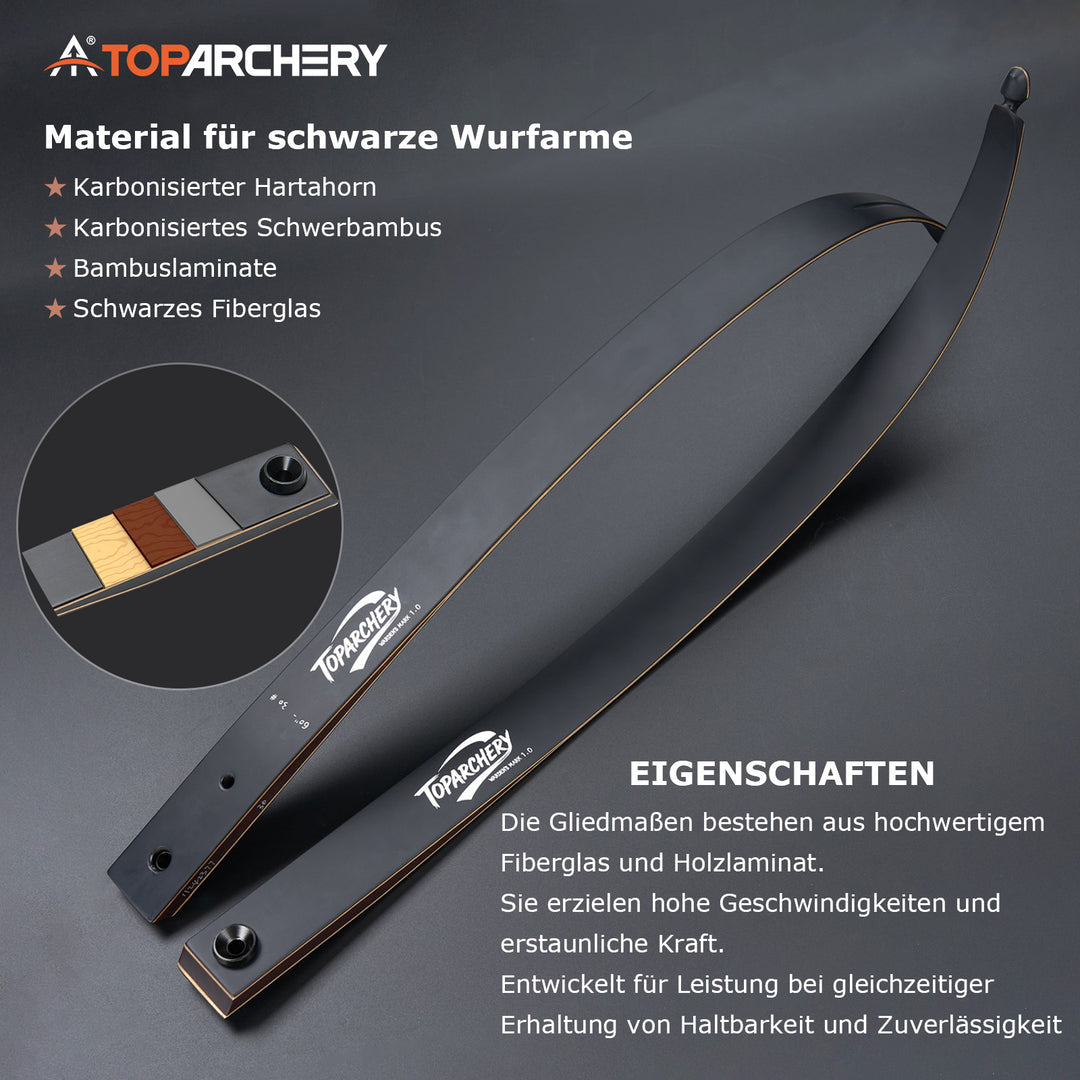 60 Zoll Recurvebogen - 25-60 lbs  Für Jagd, Training und Wettkampf für Einsteiger bis Profis