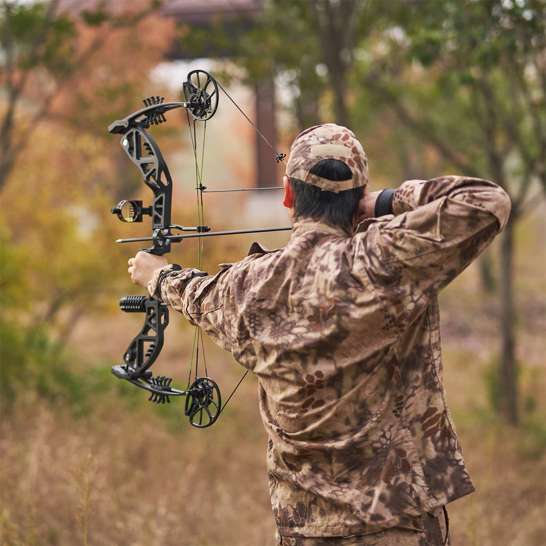 Toparchery T7 Compoundbogen-Set für Erwachsene, 23,5-30,5 zoll Auszugslänge, 30-70 lbs Zuggewicht, bis zu 310 FPS