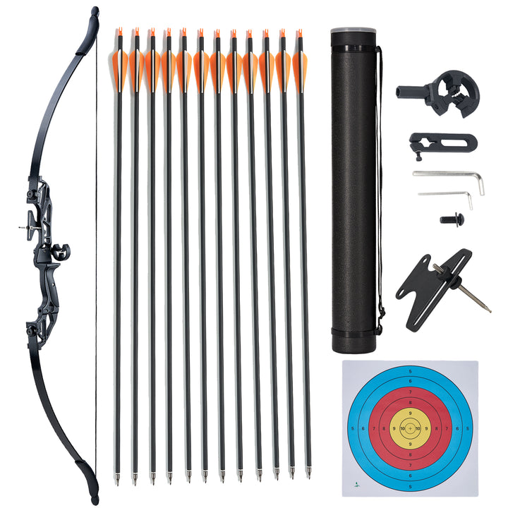 52"Takedown Recurve-Bogen Carbonpfeil-Set Aluminium Riser Zubehör für die Jagd