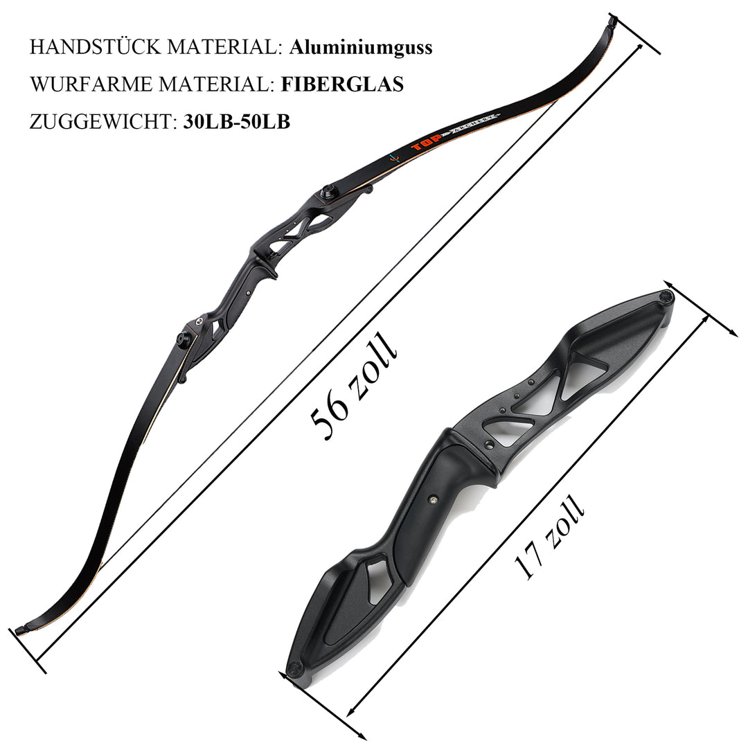 TopArchery 56" Recurvebogen Set für Erwachsene mit Bogenschießzubehör