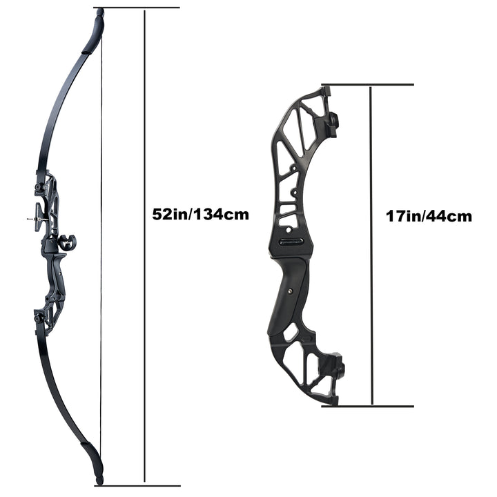 52"Takedown Recurve-Bogen Carbonpfeil-Set Aluminium Riser Zubehör für die Jagd