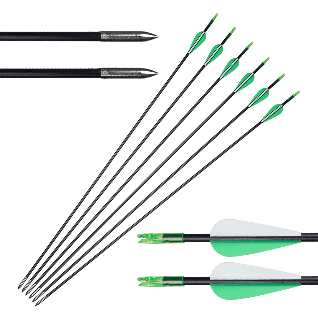 12 Stück pfeile für Recurvebogen, 31 Zoll Fiberglaspfeil