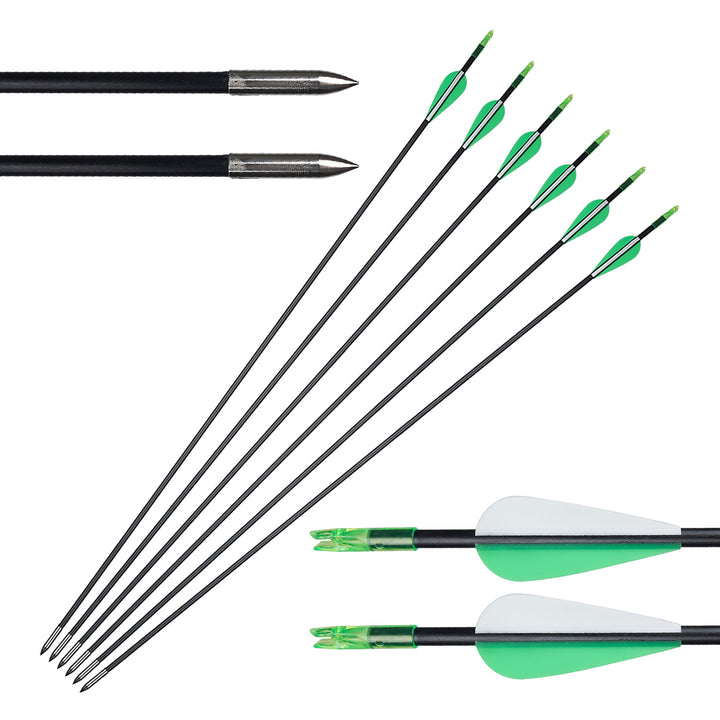 12 Stück pfeile für Recurvebogen, 31 Zoll Fiberglaspfeil