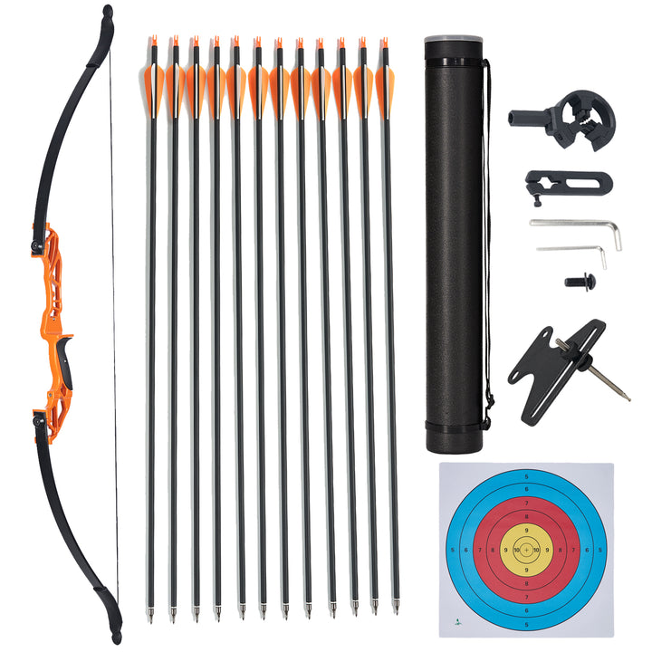 52"Takedown Recurve-Bogen Carbonpfeil-Set Aluminium Riser Zubehör für die Jagd