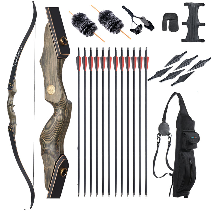 TopArchery recurvebogen mit Bogenschießen Zubehör,Pfeil und Bogen Komplettpaket –  ideal für Outdoor und Training25-50lbs