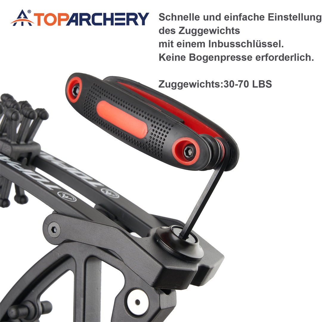 Compoundbogen und pfeile für Jagd & Sport - 30-70 lbs Einstellbar, 310 fps, 70% Let-Off - Kompakter Bogen für Erwachsene & Jugendliche