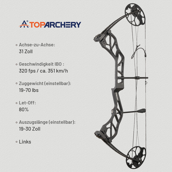 Compoundbogen -Links-19-70 lbs-Toparchery