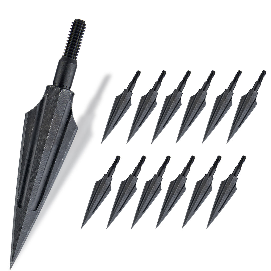 12x 150-grain traditionell Screw-in Broadheads Sharp Points Metallspitzen