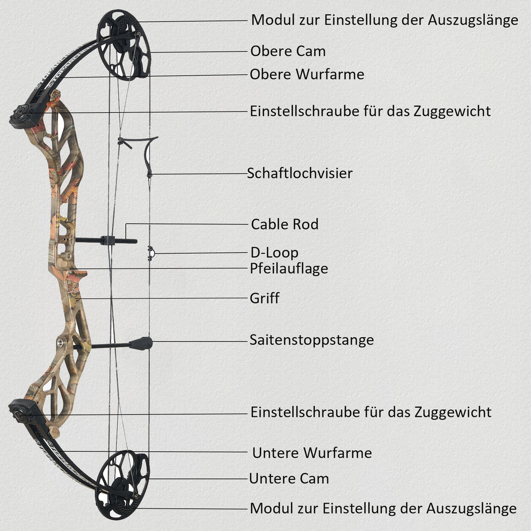 TopArchery Compoundbogenset 19-70 LBS Einstellbare Jagd Compound Bogen für Erwachsene Jugend Anfänger Outdoor-Schießen Bogenschießen Set