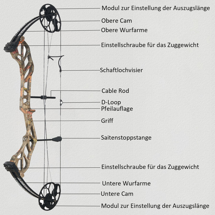 TopArchery Compoundbogenset 19-70 LBS Einstellbare Jagd Compound Bogen für Erwachsene Jugend Anfänger Outdoor-Schießen Bogenschießen Set