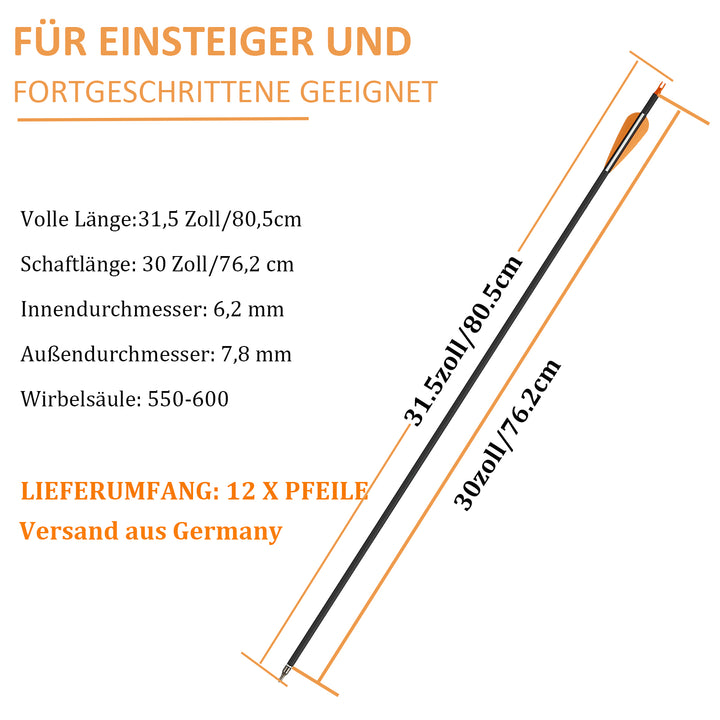 52"Takedown Recurve-Bogen Carbonpfeil-Set Aluminium Riser Zubehör für die Jagd