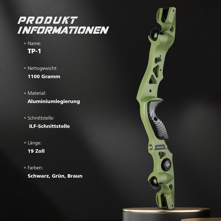 Huntingdoor ILF recurvebogen - 62 Zoll - 25-55 lbs - Take Down Recurvebogen