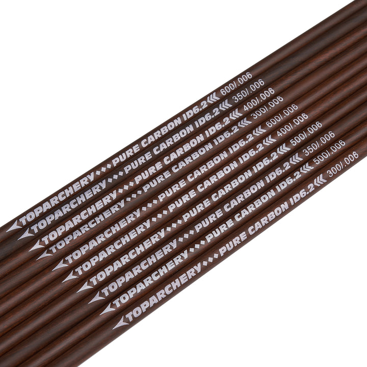12 er 31 zoll Pure Carbon Pfeilschaft Spine 300/400/500/600 -innen:6.20mm - ± 0.006