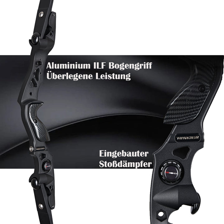Huntingdoor ILF recurvebogen - 62 Zoll - 25-55 lbs - Take Down Recurvebogen