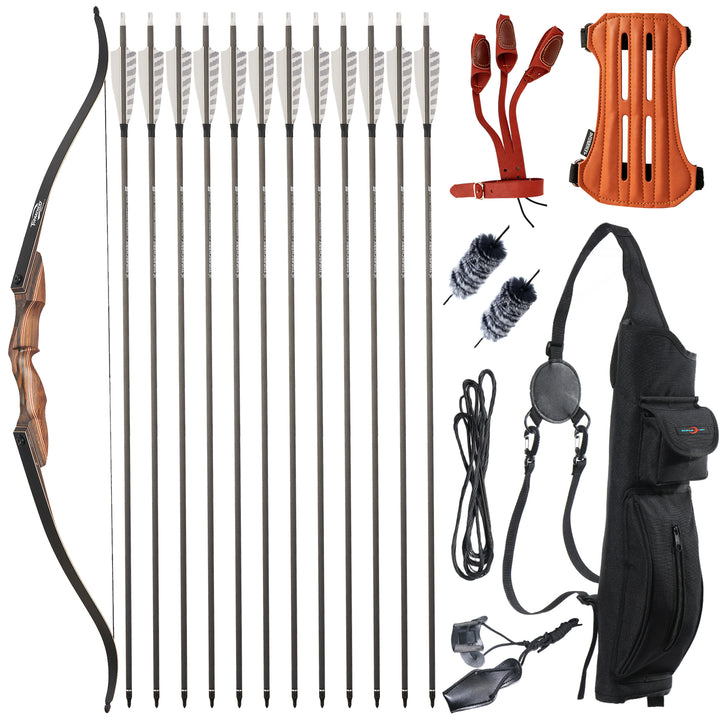 Recurvebogen und Pfeile – für Erwachsene, 60 Zoll- 30–60 lbs – Take down  Recurvebogen, Versand aus Deutschland
