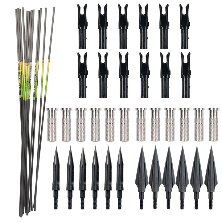 DIY Pfeile - 33 inch Carbon Pfeilschaft -Inserts-Nock-Spitzen für den Pfeilbau