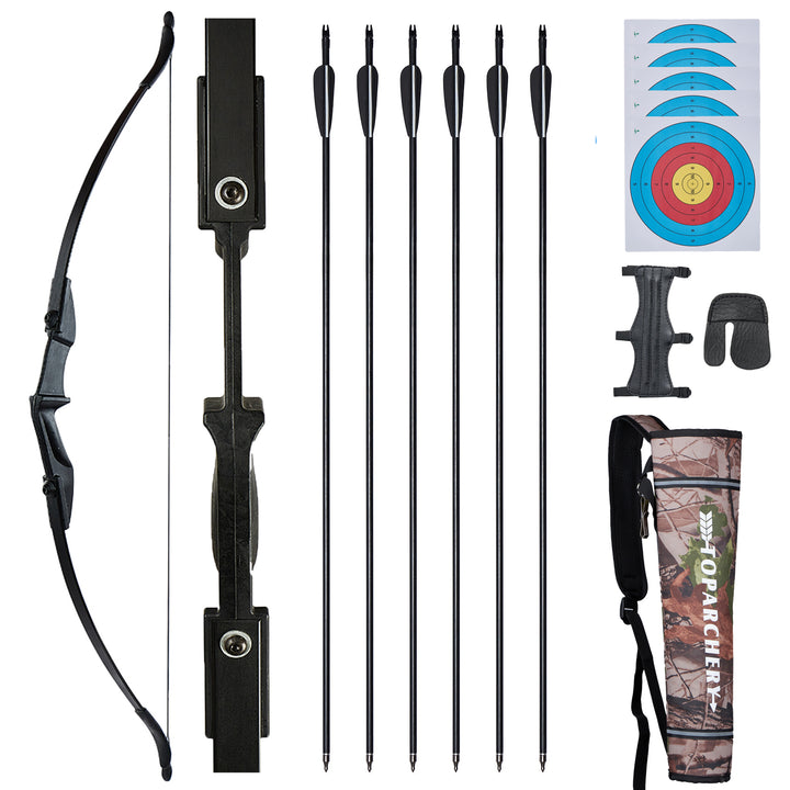 20 lbs/30 lbs/40/lbs Recurvebogen-Set für Anfänger –Bogenschieß set mit 6 pfeile und Zubehör