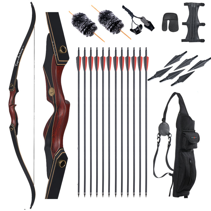 TopArchery recurvebogen mit Bogenschießen Zubehör,Pfeil und Bogen Komplettpaket –  ideal für Outdoor und Training25-50lbs