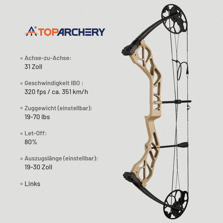 Compoundbogen -Links-19-70 lbs-Toparchery