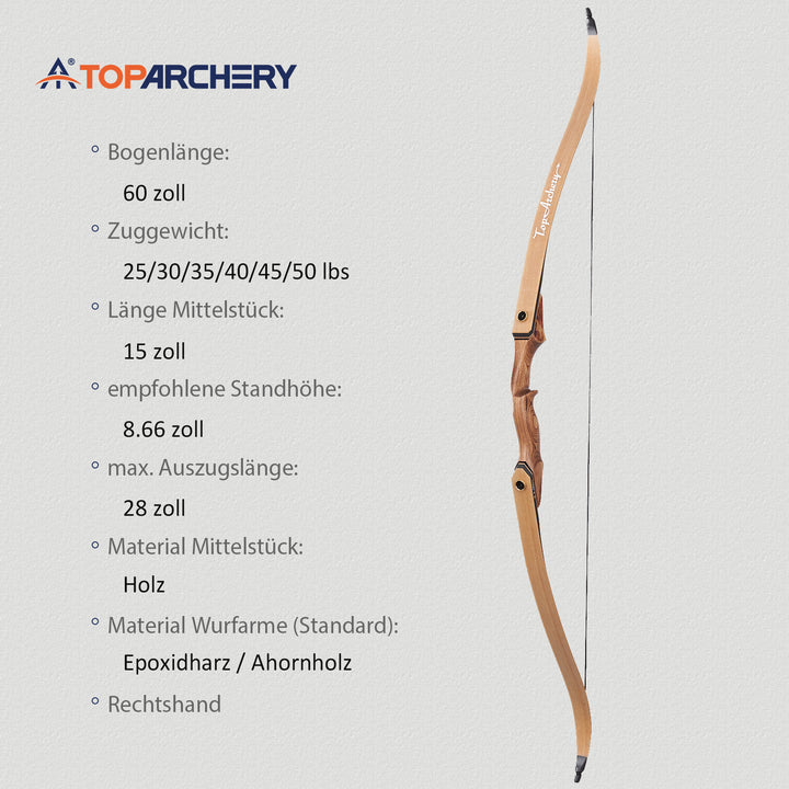60 zoll recurvebogen-Jadbogen-Take down