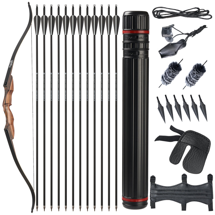 RecurveBogen-Set für Erwachsene (30–60lbs),  60-Zoll-Jagdbogen, 3D-Bogenschießen, Bogenschießtraining, Versand aus Deutschland