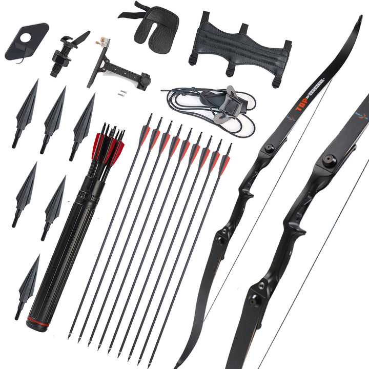 Topzrchery Pfeile und Bogen set für Erwachsene,56 Zoll Recurvebogen mit zubehör-3D Parcours